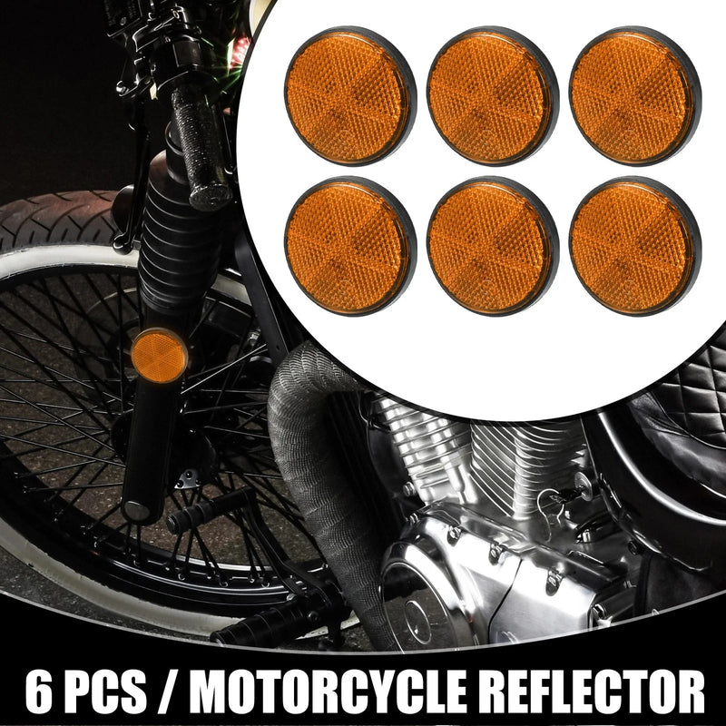 Motorcycle 6pcs 2.20x0.31 Universal Reflector Round