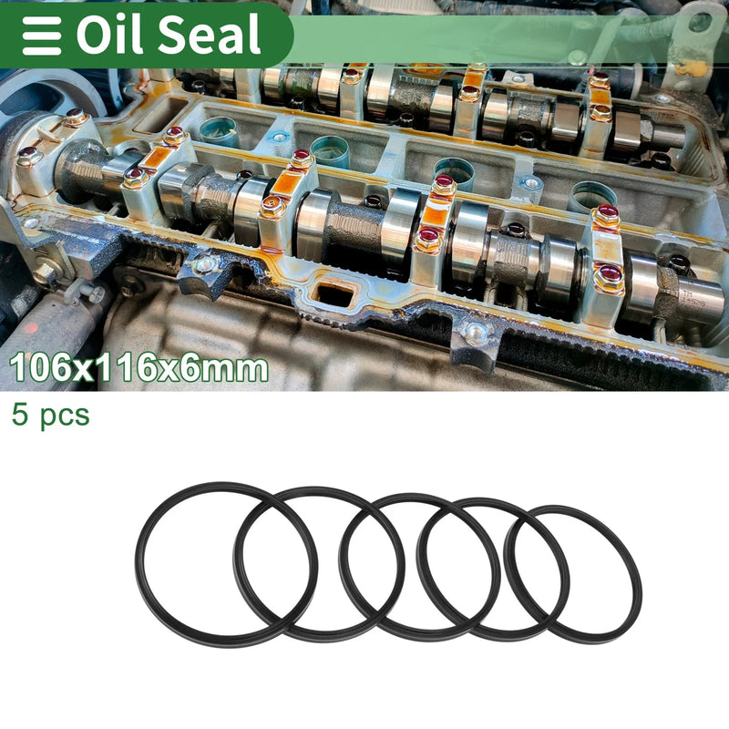 Vehicle Oil Seal 106x116x6mm 5 Pcs Seal Ring Rotary Shaft Seal NBR Rubber