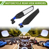 M8/M10 1 Set Motorcycle Rear View Mirror Polygonal Shape Blue Aluminum Alloy