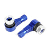 Motorcycle Scooter 2 x Aluminium Angled Tubeless Tire Valve Stem Blue