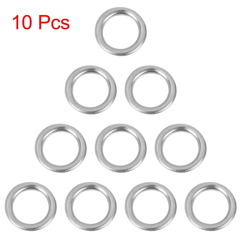 Toyota 10pcs M12 Silver Tone Oil Drain Plug Gaskets