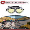 1 x Set Motorcycle Riding Goggles Yellow Lens White Frame Cycling Sunglasses