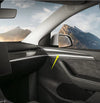 Tesla Model Y Carbon Fiber Interior Door Panel Strips Cover Trim (2021-2023)