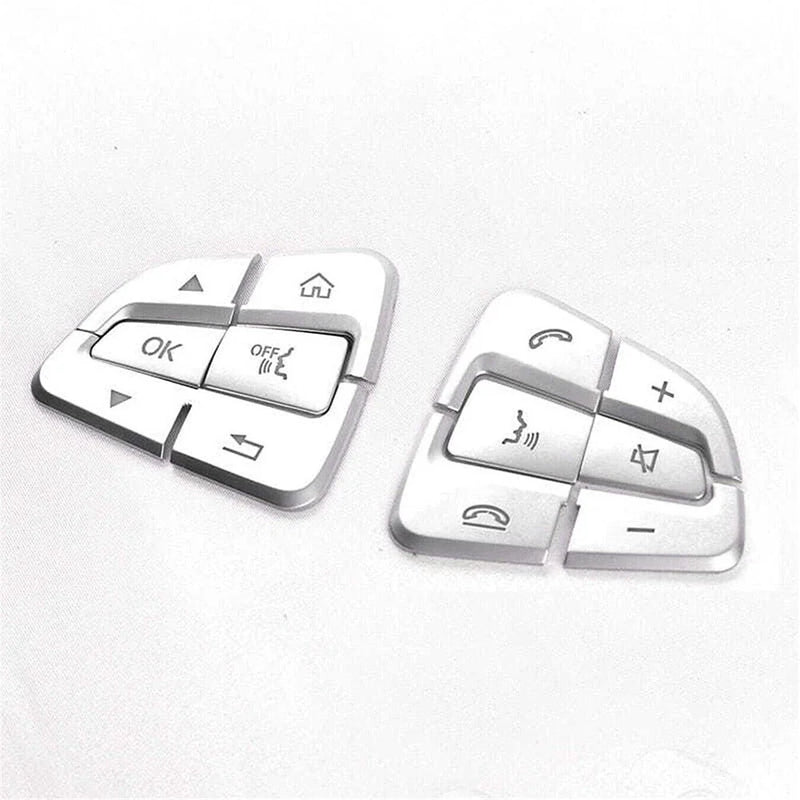 Mercedes-Benz C-Class Chrome Steering Wheel Button Cover Trim (2015–2021)
