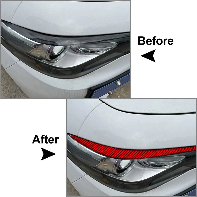 Alfa Romeo Giulia Red Headlight Eyebrow Eyelids Cover Trim (2015-2024)