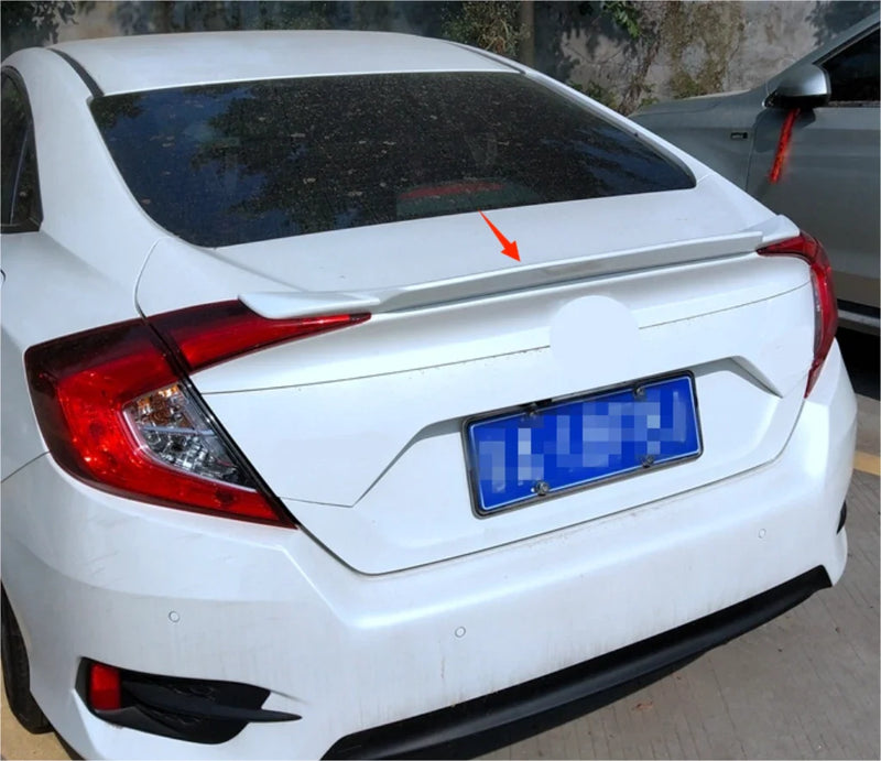 Honda Civic Sedan 4DR Pearl White Highkick Duckbill Spoiler Wing (2016-2021)