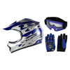 ATV - Sizes S, M, L, XL Youth Dirt Bike Helmet & Goggles Set (DOT)