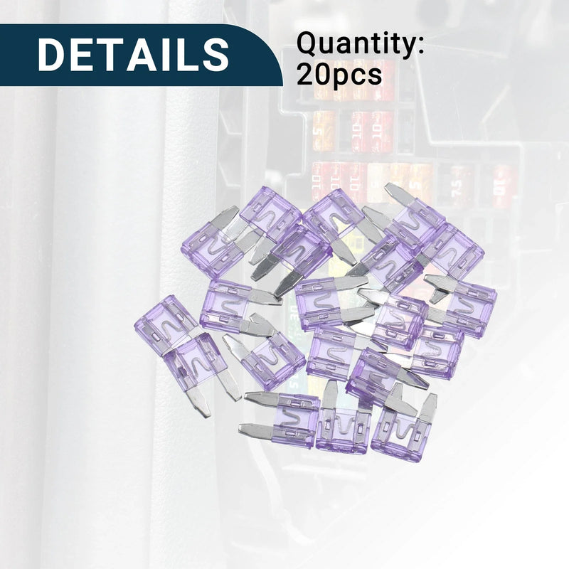 Car 35A Mini Blade Fuses 20 x Light Purple (Various Years)
