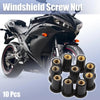 Motorcycle 10 x M5 Black Rubber Windscreen Screws Bolts Nut