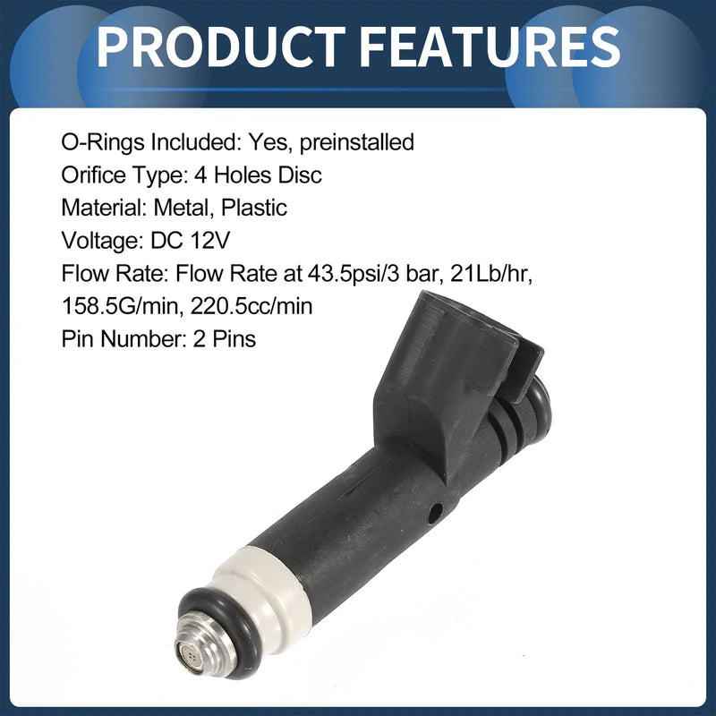 Ford F-150 (2004-2008) - 8 x Black Injectors Fuel Injector 4.6L