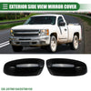 Chevrolet Silverado 1500 Gloss Black Pair Left Right Rearview Mirror Cap
