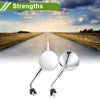 M8 M8 Rear View Mirrors Round Shape Chrome Silver Tone Iron Plastic