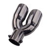 Titanium Black Car 2.5" Inlet Dual Rear Muffler Exhaust Tip Tail Pipe