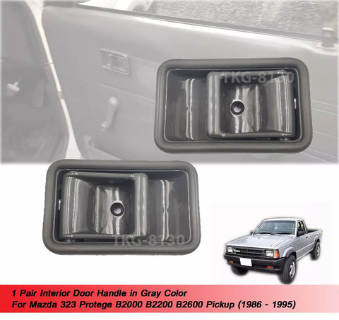 Mazda 323, Protege, B2000, B2200 2 x Interior Door Handles Gray (1986-1998)