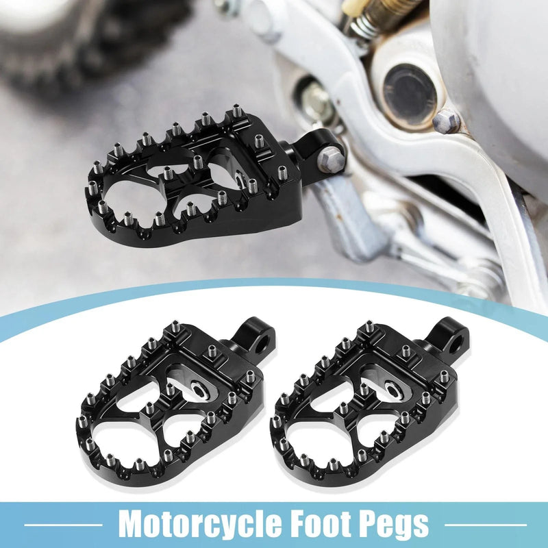 Motorcycle 1 Pair / Wide Foot Peg / 360 Rotating Alloy Footpeg Black