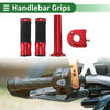 Motorcycle Red Side Logo 7/8" 22mm Hand Grips Cover Kit