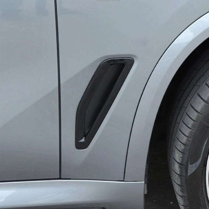 BMW X5 Black Side Fender Air Vent Trim Covers (2019-2022)