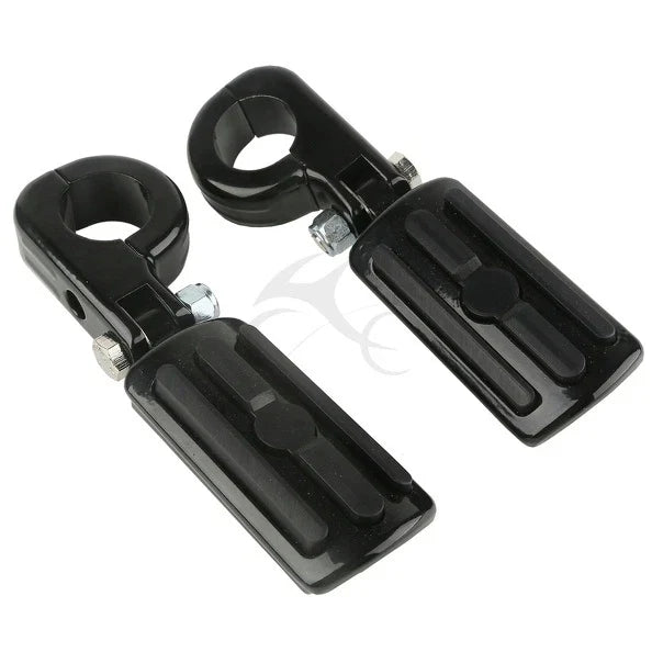 Harley Dyna 32mm Black Highway Engine Guard Bar Foot Pegs