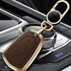 Cadillac XTS ATS CTS Alloy Leather Remote Fob Holder Key Shell Cover Case