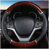 Auto Car SUV Wood Grain Leather Steering Wheel Cover (Fits Most Models)