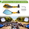 M8 / M10 Rear View Mirrors M8/M10 Polygonal Shape Gold Tone Aluminum Alloy