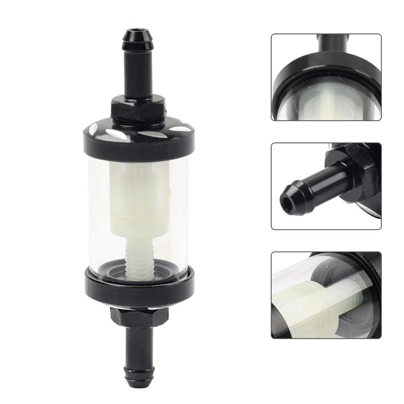 Bikes Black Universal 8MM 5/16 Inline Reusable Motorcycle Gas Fuel Filter