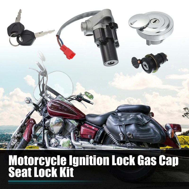 Yamaha XVS125 Drag Star Ignition Switch Fuel Gas Cap Seat Lock