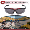 Motorcycle Riding Goggles Dark Gray Lens Red Black Frame PC Cycling Sunglasses
