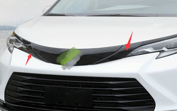 Toyota Sienna (2021-2023) 2 x pcs ABS Black Side Front Grilles Logo Cover Trim
