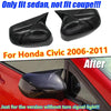 Honda Civic 2 x Carbon Fiber Car Door Wing Mirror Cover Cap (2006–2011)