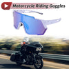 Motorcycle UV400 Tri-Acetyl Cellulos Blue / White with Black Spots Goggles