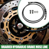 Motorcycle 170cm Braided Hydraulic Brake Line Oil Hose Black 1 Set
