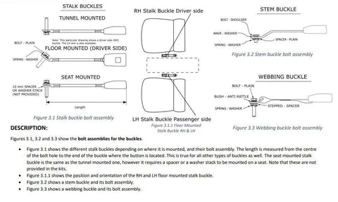 Seatbelt Stalk Buckle 350mm  (1980-1990)