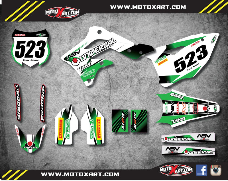 Kawasaki KXF 450 STORM STYLE Decals Custom Graphic Kit (2012-2015)