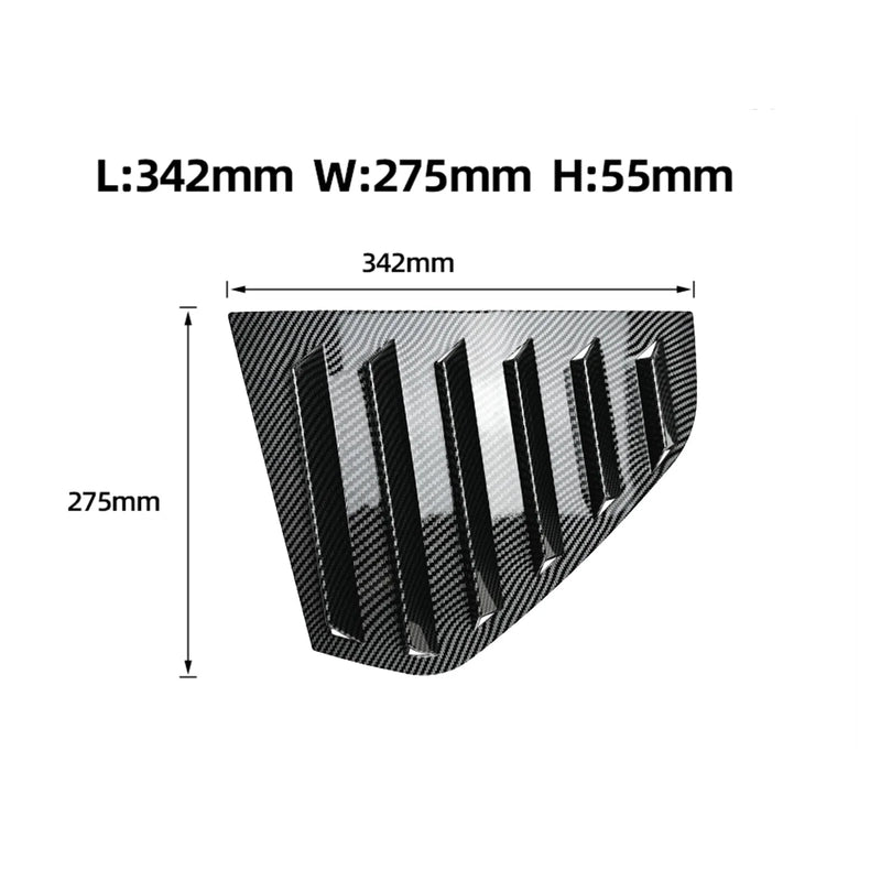 VW Golf 8 MK8 (2020-2023) Gloss Black 2 x Rear Window Louver Covers