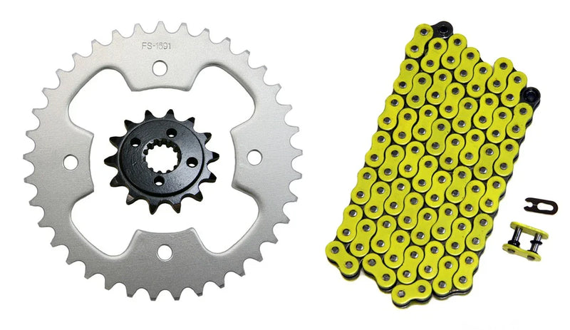 Polaris Predator 500 Yellow 520x94 O-Ring Chain / 14/37 Sprockets (2003–2004)