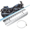 Harley Exhaust Pipe Heat Shield 20-70mm Clamps Silver Tone