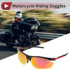 Goggles Motorcycle Riding Red Lens Black Red Frame Tri-acetel Cellulose