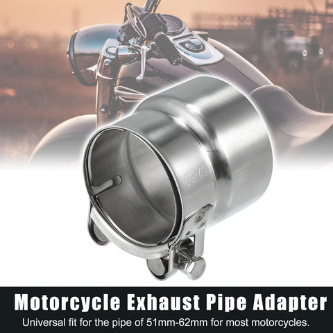 Motorcycle 51-62mm 2.0-2.4in Exhaust Pipe Adapter Connector Reducer Muffler
