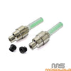 Motorcycle Green LED Flash Neon Lamp Wheel Tire Rim Valve Caps