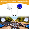 M8 Motorcycle - Silver Tone Blue Iron Plastic Handlebar Mirrors