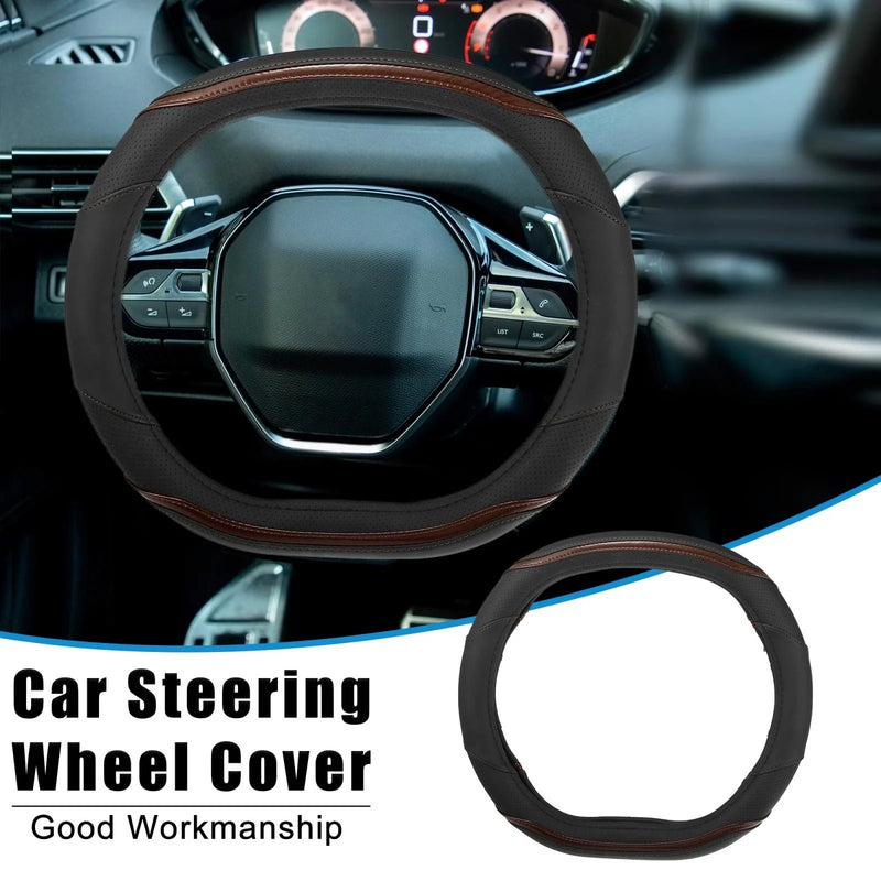 Peugeot 4008 5008 New508 Faux Leather Black Coffee Steering Wheel Cover