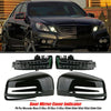 Mercedes W204 W212 W246 4PC Black Rearview Mirror Covers & Turn Signal Lights