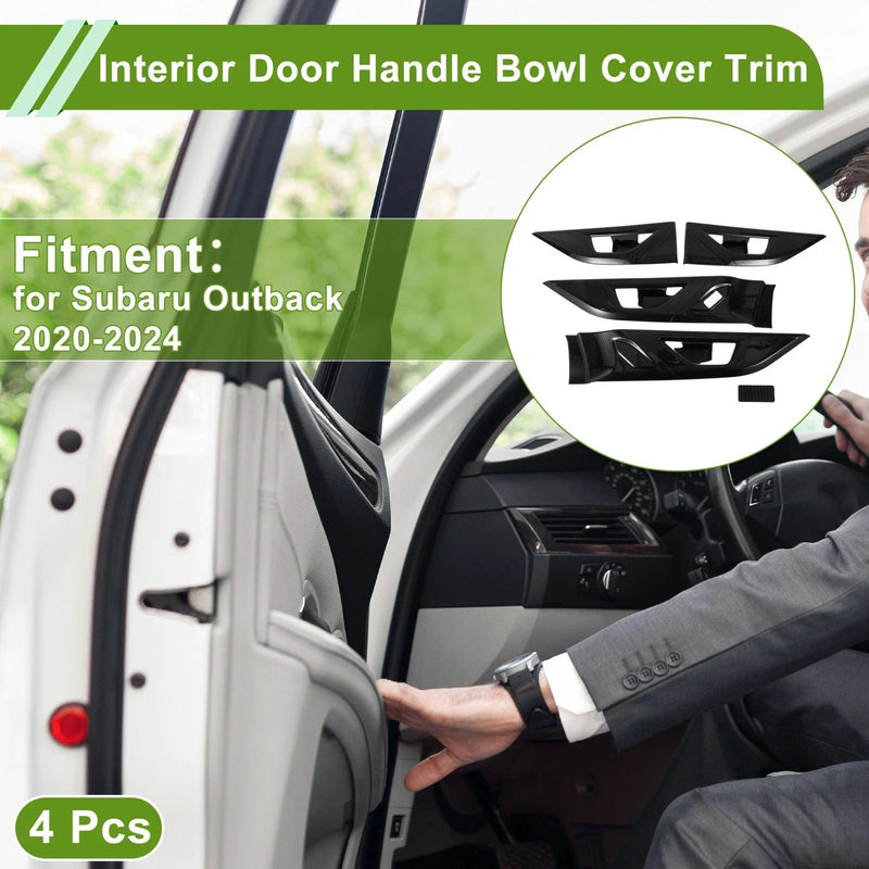 Subaru Outback Carbon Fiber Black Interior Door Handle Bowl Cover (20-24)