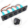 Car Boat Marine RV Truck Blue 5 Gang On-off Toggle Rocker Switch Panel 12V