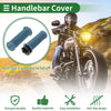 Motorcycle 7/8" 22mm Handlebar Grips TPU Gray Blue