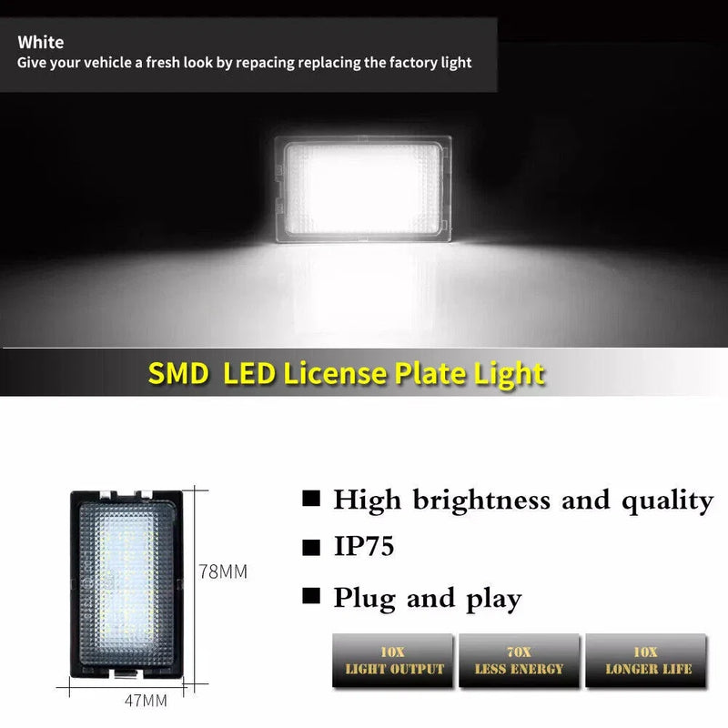Range Rover Sport Discovery L320 LR2 LR3 LR4 White LED License Plate Lights