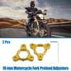 MotorBike Gold Tone 2 x 19mm Racing Motorcycle Rider Fork Preload Adjusters