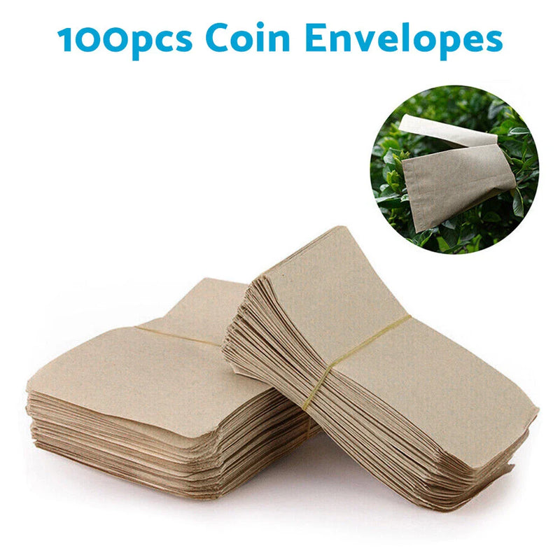 Cash, Check, Ticket, Seed, Post Office 200PCS Coin Envelopes