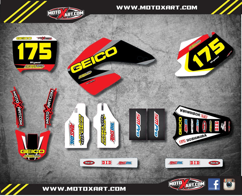 Honda CR 125 250 Sonic Style Graphic Kit Stickers (2000-2001)